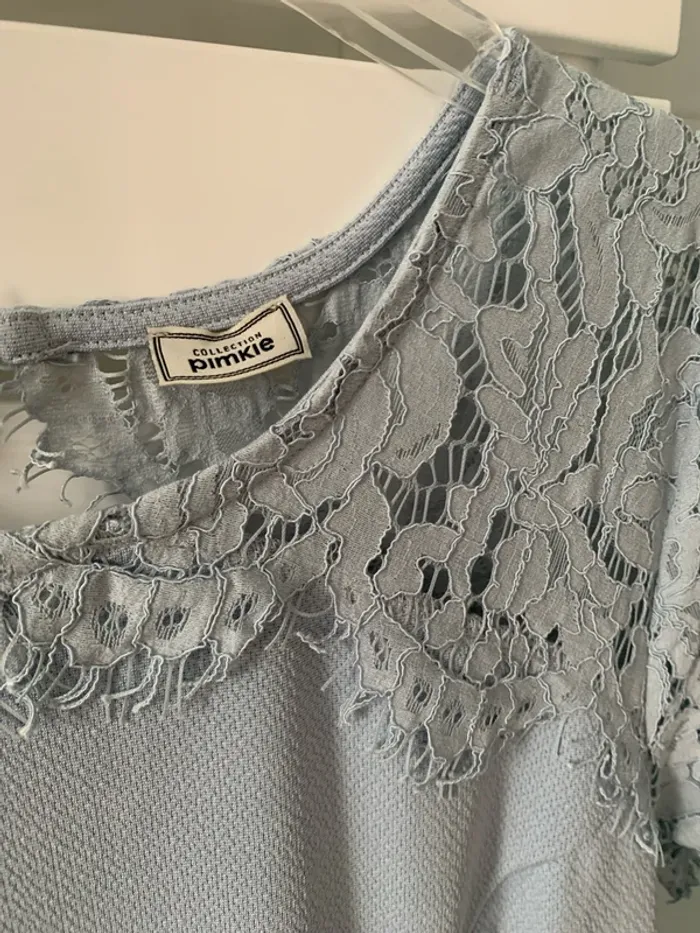 Robe bleu ciel dentelle Pimkie - photo numéro 2