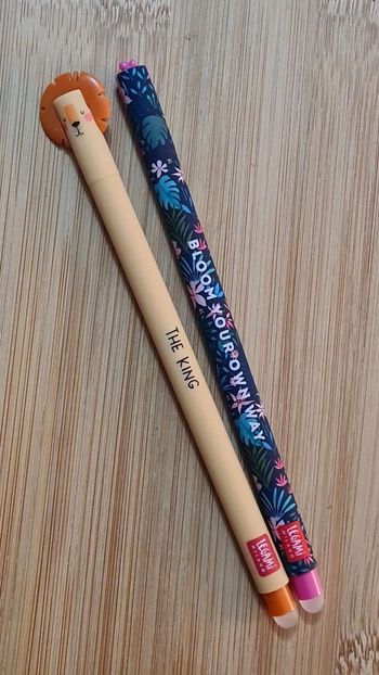 Legami Effaçables Lion 🦁Savane 2024 + Fleur 🌸= 2 Stylos Neufs