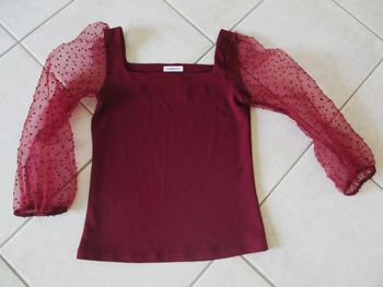Blouse manches ¾ femme bordeaux Cache Cache - Taille S