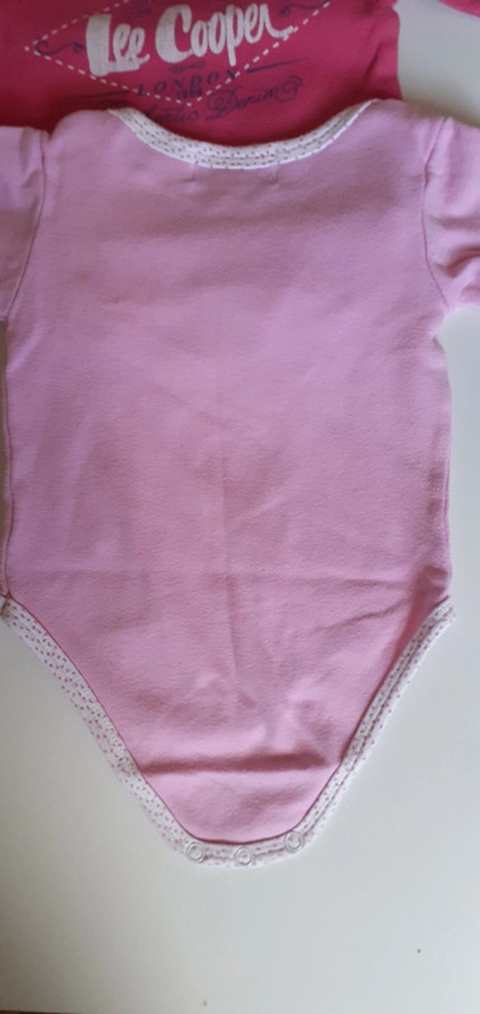 Lot de 3 bodies coton lee cooper manches longues 6 mois fille - photo numéro 5