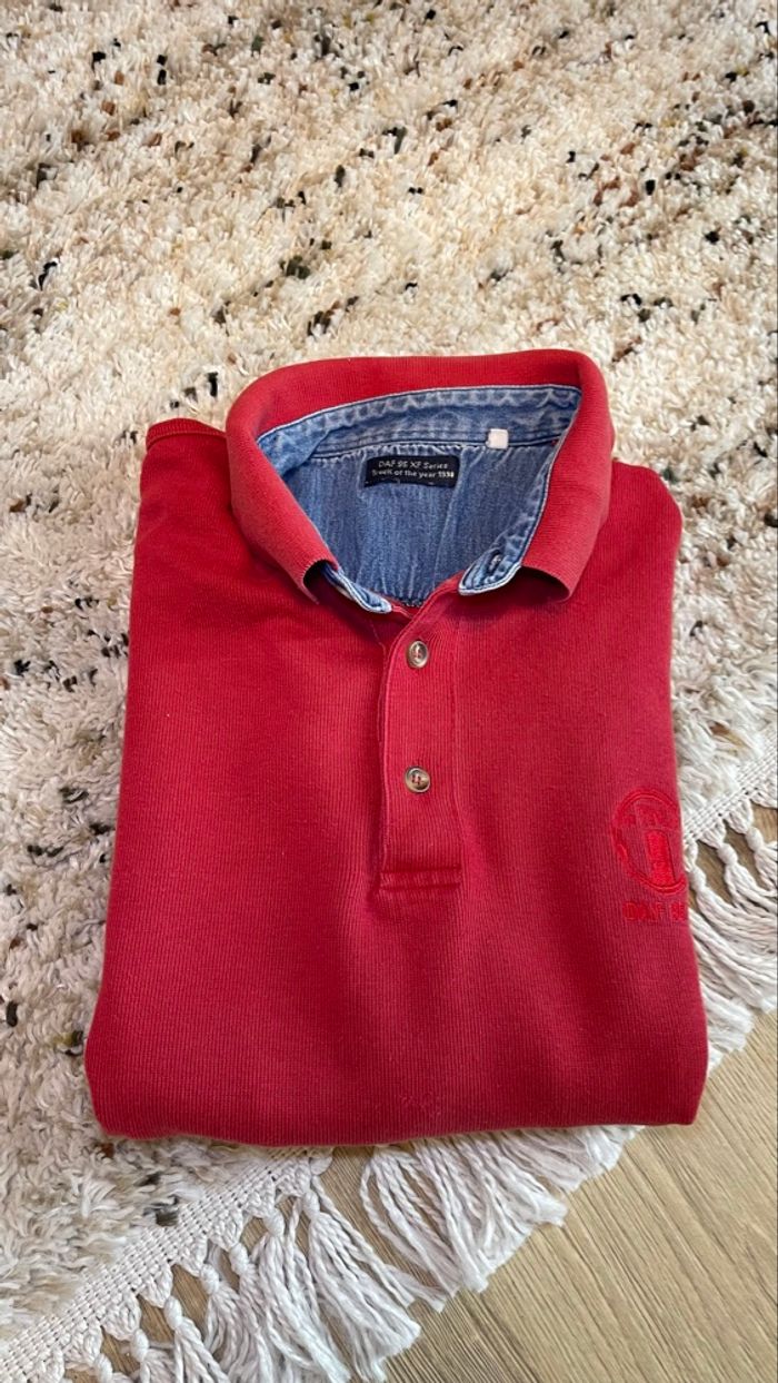 Pull Vintage DAF 95 XF Rouge - Collector - Taille L - photo numéro 4