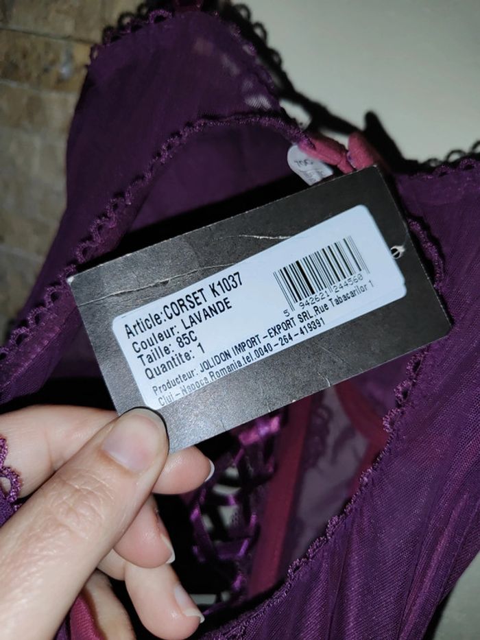 Corset porte jarretelles violet - photo numéro 6