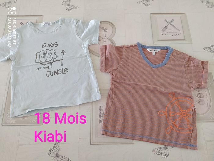 2 t -shirt manches courtes 18 mois Kiabi