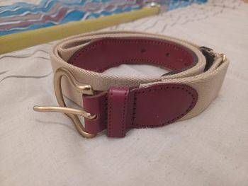ceinture beige et bordeaux