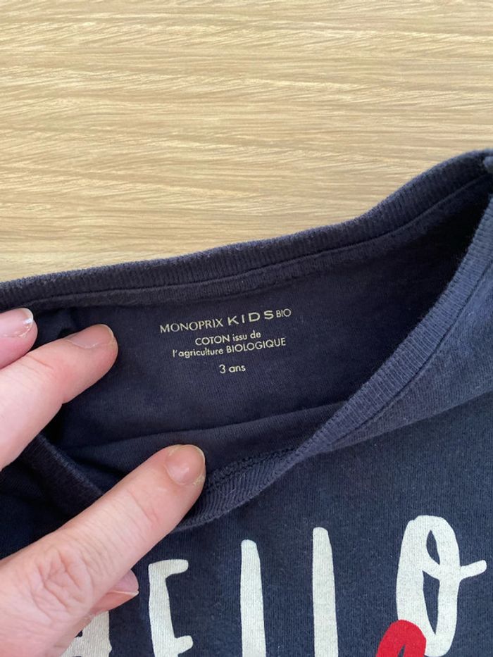 Tee shirt neuf Monoprix kids coton bio 3 ans - photo numéro 3