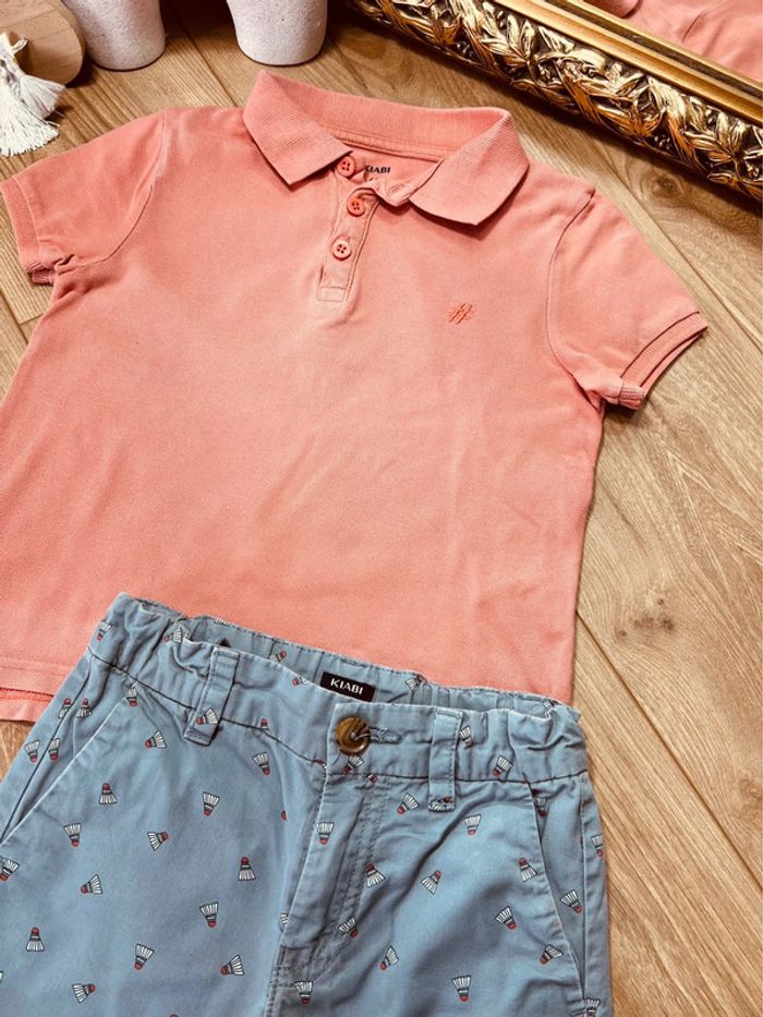Taille 6 ans ensemble 2p été garçon kiabi corail gris * badminton * 💙 - photo numéro 4