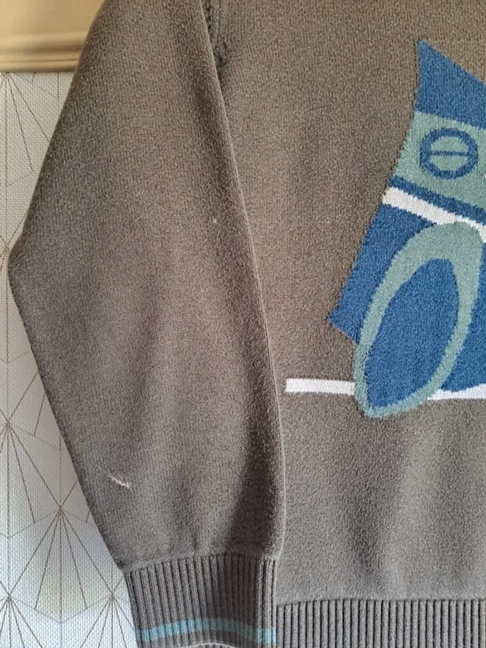 Pull rare Pataugas garçon tbe 6 ans 1 mini décoloration manche se voit pas porté - photo numéro 3