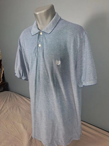 Polo manche courte chaps bleu - taille XL - homme brodé (463)