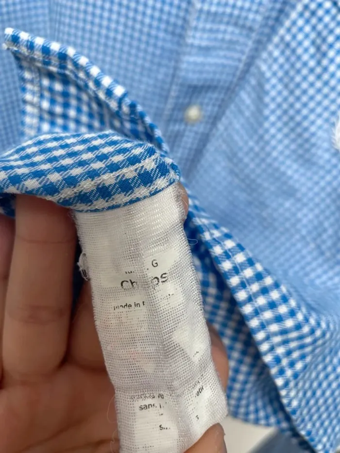 Chaps checkered shirt blue white Mens size Large - photo numéro 8