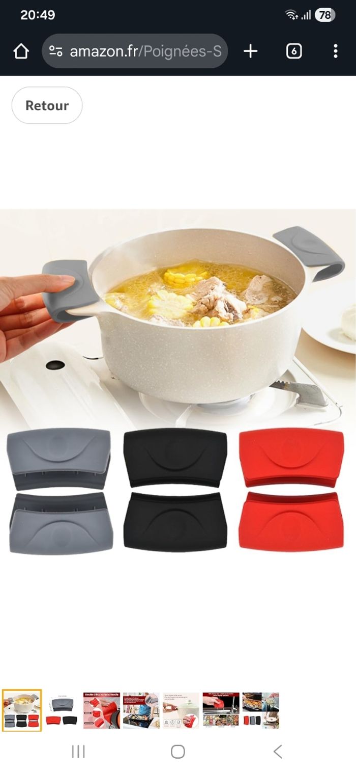 Poignées en Silicone pour Casserole