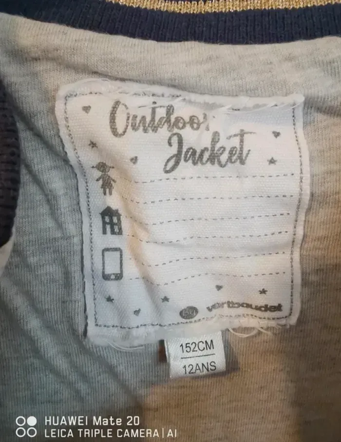 💕Jolie veste molleton style bomber verbaudet fille 12ans 💕 - photo numéro 6