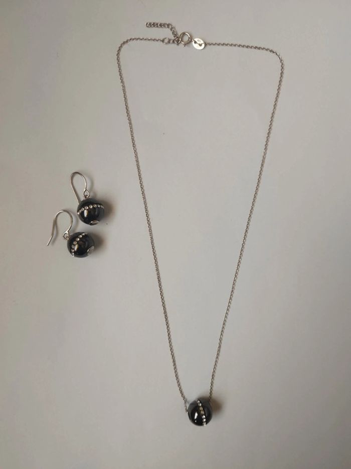 Parure collier + boucles d'oreilles