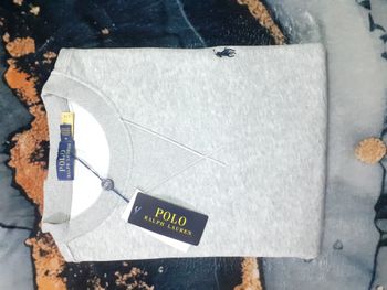 Sweat col rond RALPH LAUREN - Taille M - Couleur gris logo brodé noir - NEUF