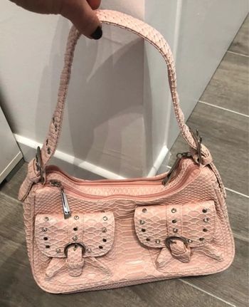 Joli sac rose pastel imprimé croco