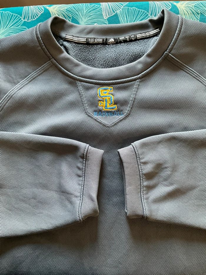 Sweat long pour homme Adidas SL Baseball gris foncé taille L 104 - photo numéro 5