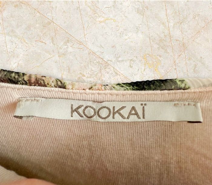 Robe été fluide abricot rose vert avec doublure kookai taille 34 XS - photo numéro 5