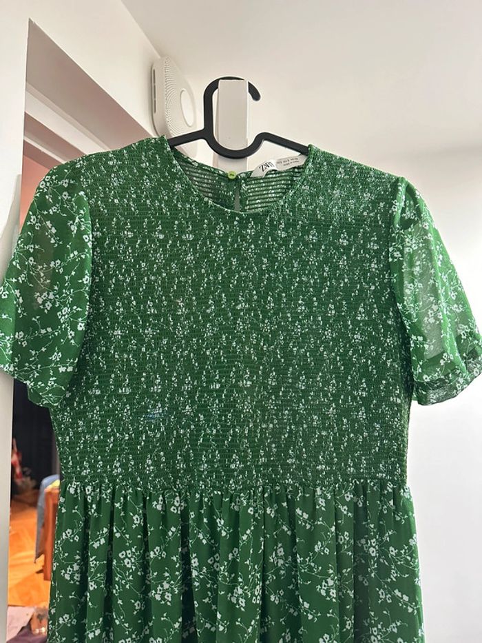 Robe longue verte Zara taille S - photo numéro 2