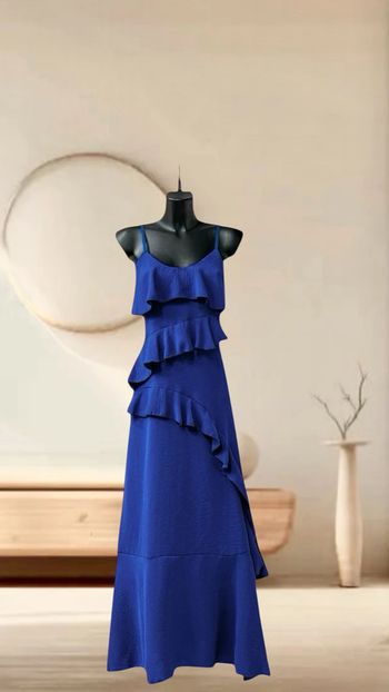 Robe estivale style bohème bleu électrique
