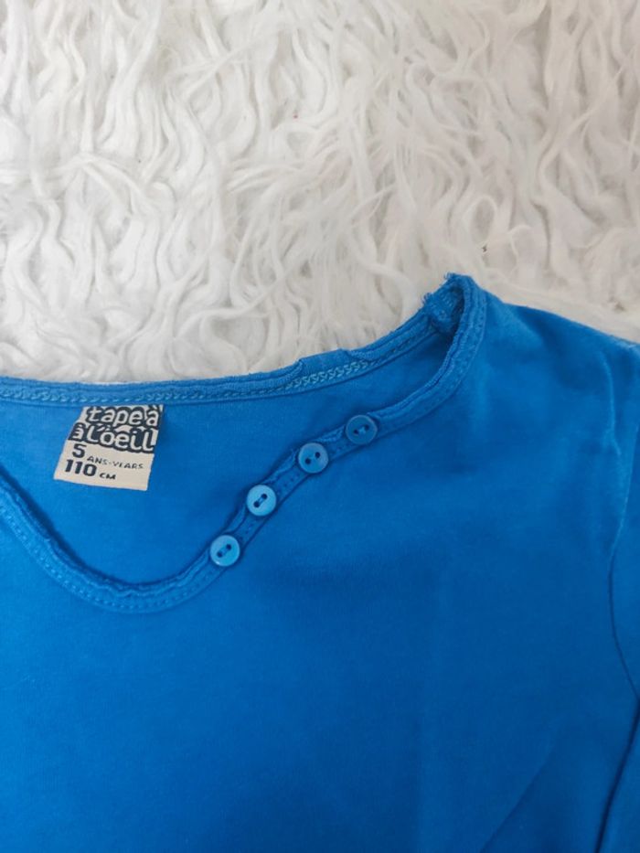 T-shirt manches longues bleu taille 5 ans - photo numéro 4