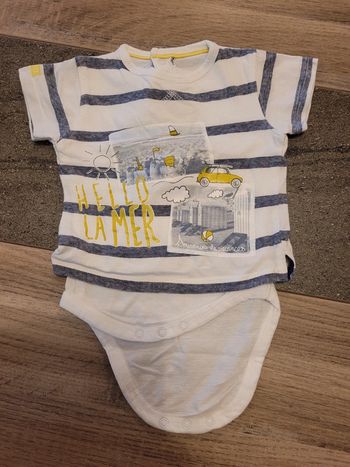 Tee-shirt manches courtes bodie - gemo 6 mois