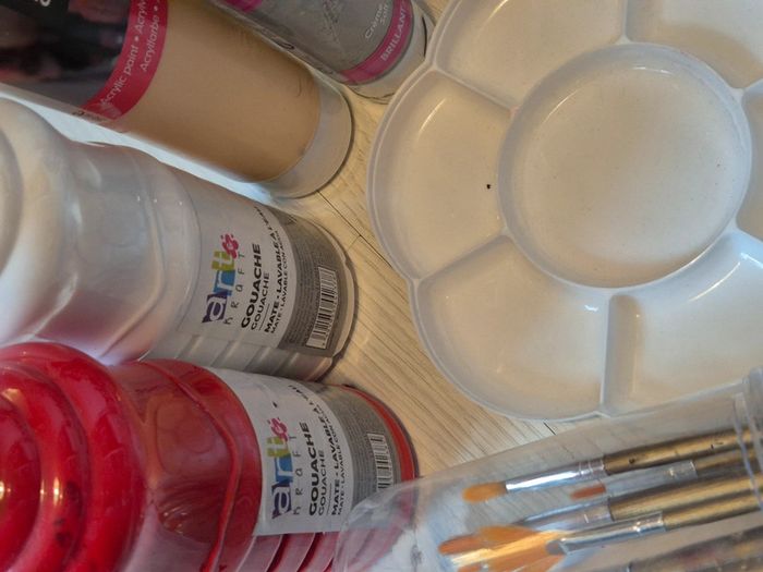 Gros lot de peinture acrylique et gouache pinceaux et palette - photo numéro 5