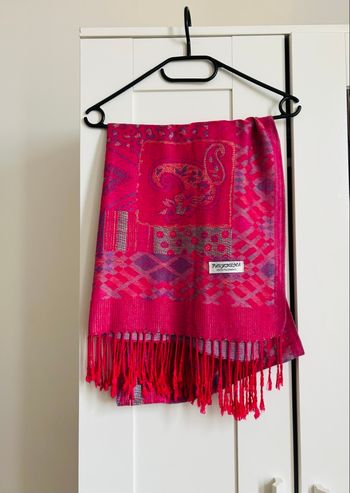 Voile / Écharpe rose à motifs Neuf Pashmina 