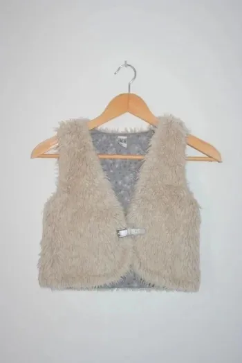 Gilet sans manche fourrure beige Tape à l'oeil 8 ans