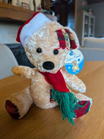 Peluche ours de noel. Neuf avec étiquette