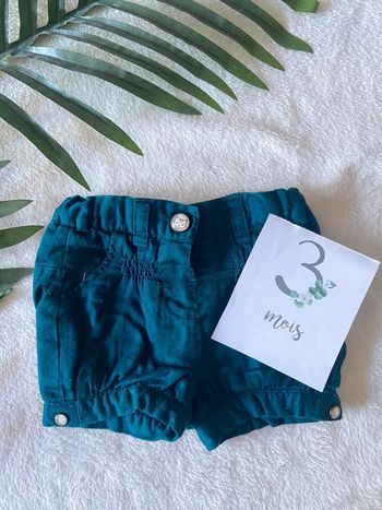 Short vert été fille  – Taille 3 mois