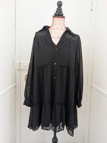 Robe plumetis noire Zara S