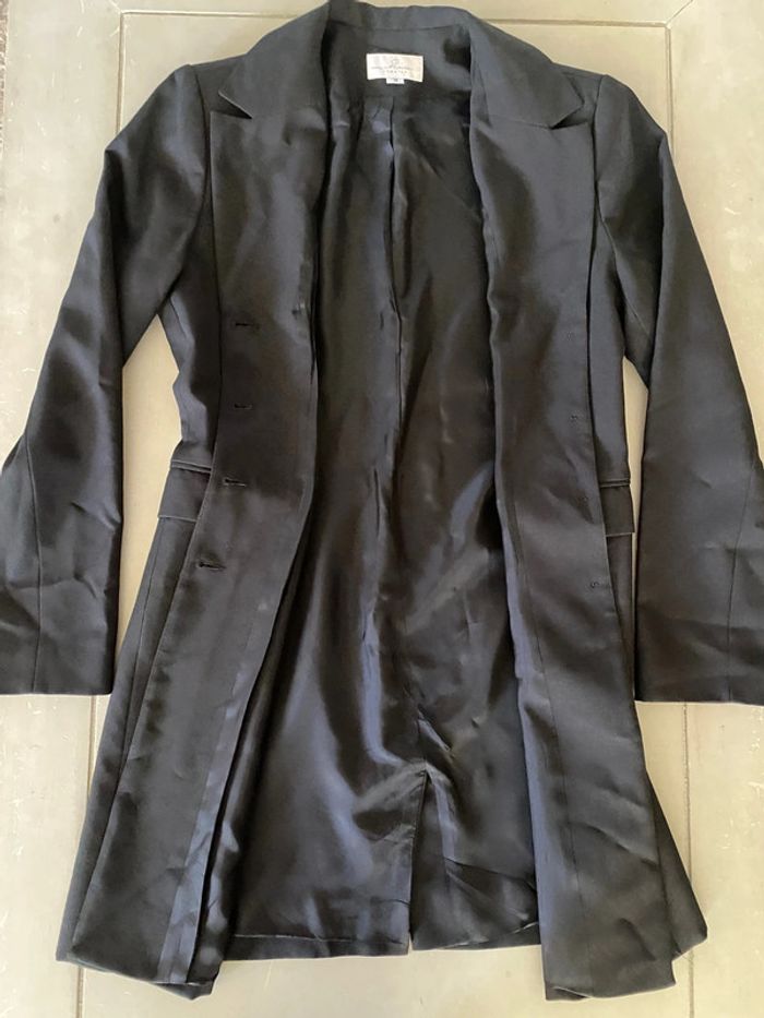 Veste blazer long 3/4 noir camaïeu taille 38 - photo numéro 15