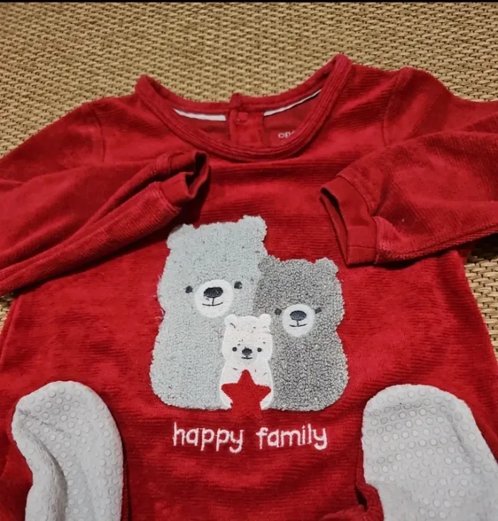 Pyjama velours obaibi taille 12 mois - photo numéro 2