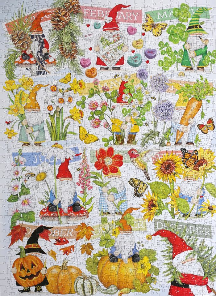 Puzzle 1000 pièces irrégulières Cobble Hill "A Happy gnomes life" - photo numéro 7