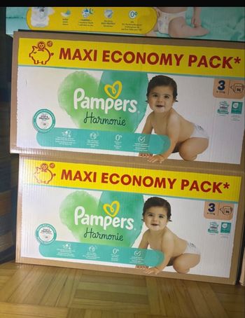 2 maxi économy pack Pampers harmonie taille 3