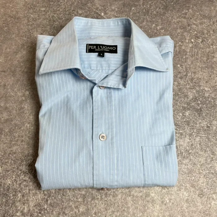 Chemise homme élégante Armand Thiery Per L’Uomo rayée bleu ciel 👔 #Business #Casual