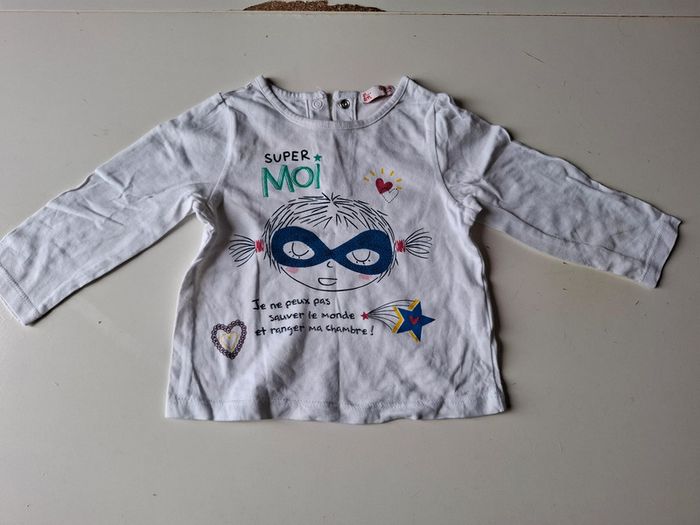 T-shirt manches longues DPAM taille 12 mois