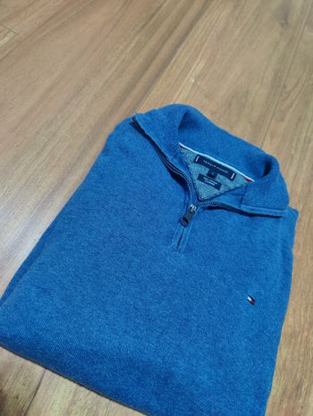 Pull Tommy Hilfiger – Half Zip / ¼ Zip Col Camionneur – Bleu Marine – Taille M – Très bon état