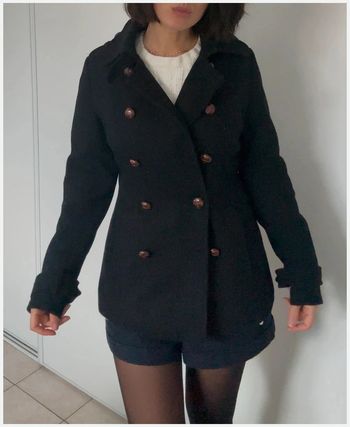 Manteau bleu marine taille 38 - kwoman - très bon état -