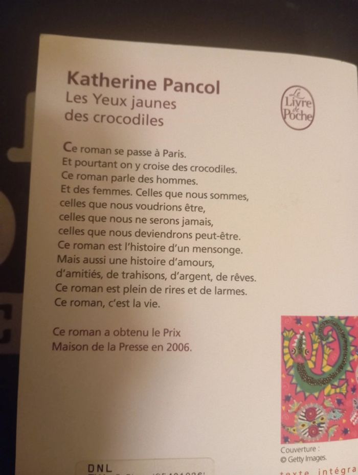 Livre comme Neuf Les yeux jaune des crocodiles de Katherine Pancol - photo numéro 2