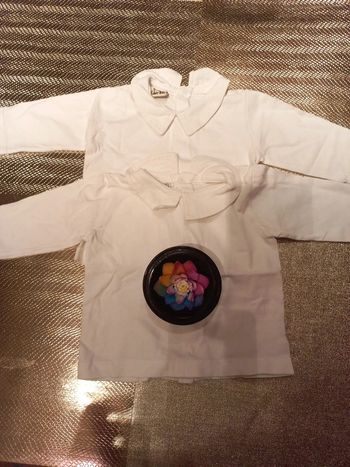 Hauts mixtes blancs avec col jusqu'à 2 mois