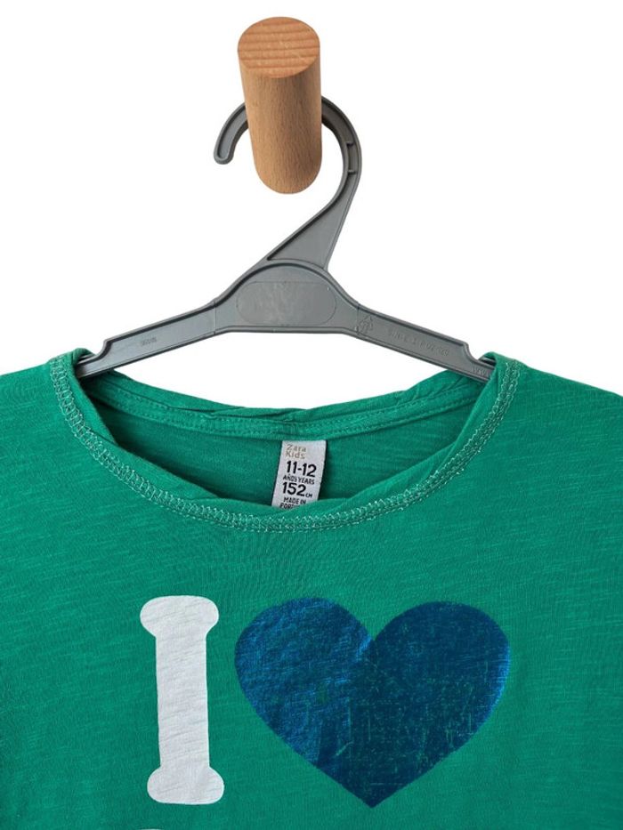 T-shirt vert “I love my city” - Zara Kids 11-12 ans (152cm) - photo numéro 2