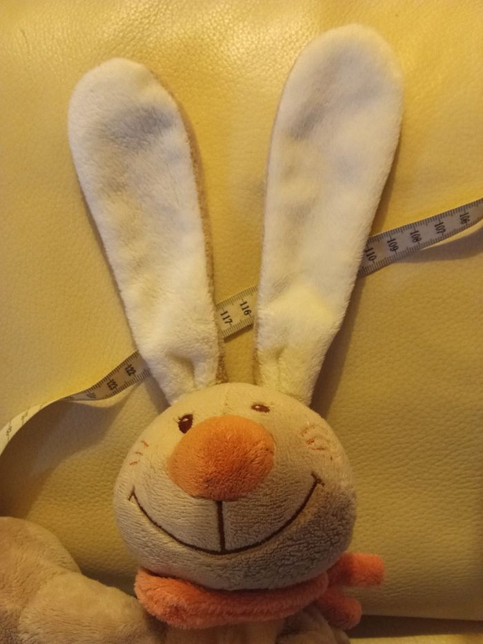 Doudou lapin jollymex Nattou beige marron clair vintage billes - photo numéro 4