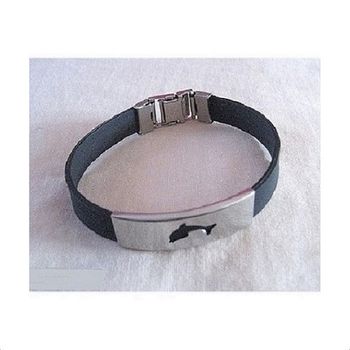 Bracelet Homme Silicone Et Métal Argenté