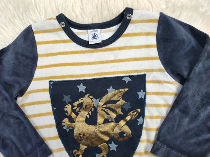 Pyjama chevalier en velours Petit Bateau 4 ans - photo numéro 2