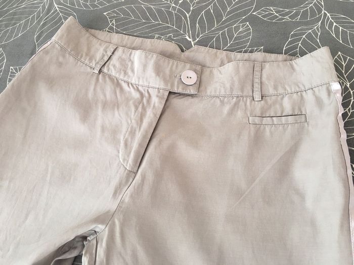 Pantalon léger beige coupe droite - T.44 - photo numéro 2