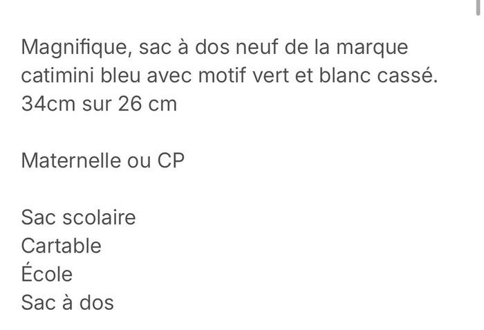 Sac école catimini - photo numéro 4