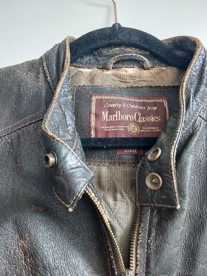 Blouson cuir Marlboro vintage - photo numéro 5