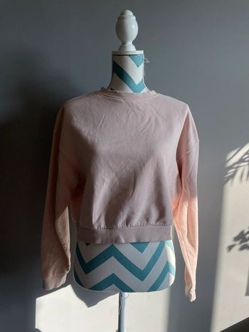 Pull rose pâle coupe courte