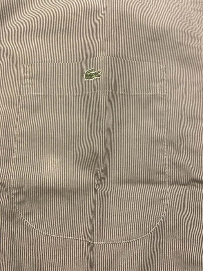 chemise manche longue rayé gris Lacoste taille 42 - photo numéro 5