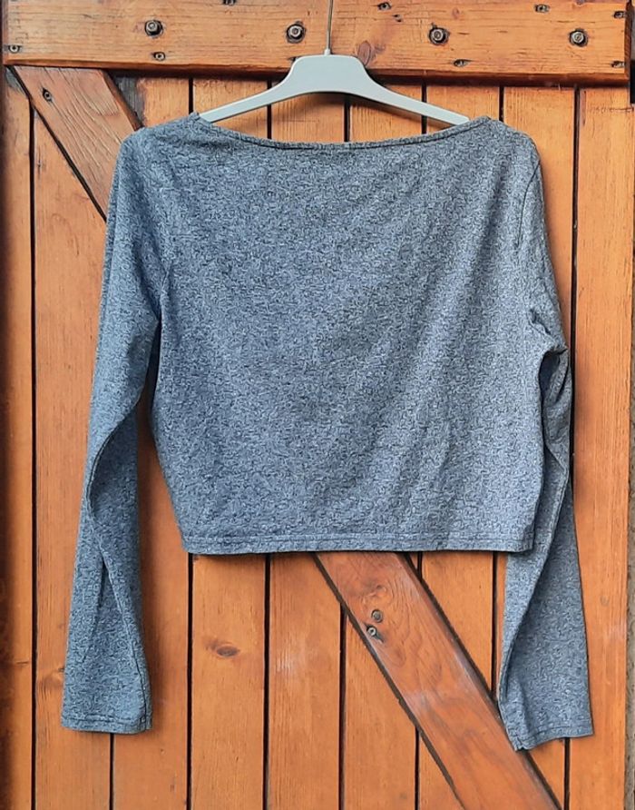 Crop top gris ML H&M,L - photo numéro 2